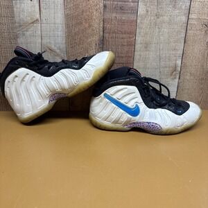 Nike Foamposite Little Posite Pro White Blue 6.5Y Womens 8 Mens 6.5 644792-102